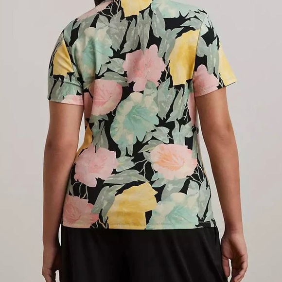 Floral Short Sleeve Stretch Cotton Crewneck Tee - Picture 3 of 8
